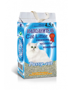 Pussy-Cat "Голубой" Впитывающий наполнитель для кошачьего туалета 4,5л*2,8кг