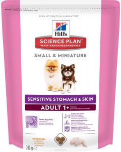 Корм Hill's Science Plan для взрослых собак малых и миниатюрных пород с чувствительным желудком/кожей, курица, Canine Adult Small&Miniature Sensitive Stomach&Skin with Chicken