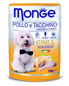 MONGE dog grill pouch паучи для собак курица с индейкой