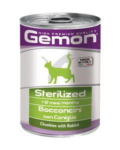 Консервы для стерилизованных кошек Gemon Sterilized Chunkies with Rabbit (кролик)