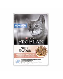 Pro Plan Nutri Savour Housecat Salmon in Gravy Влажный корм для домашних кошек (лосось в соусе)