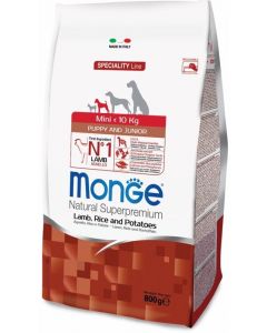 MONGE dog speciality mini корм для щенков мелких пород ягненок с рисом и картофелем
