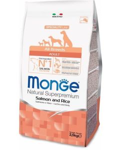 MONGE dog speciality корм для собак всех пород лосось с рисом
